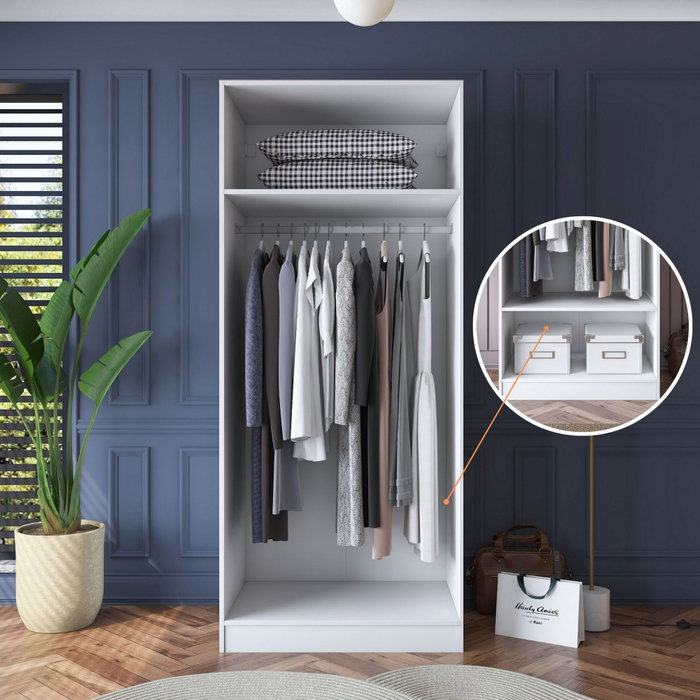 Hanah Home Armario Blanco con Puertas Recubiertas de Membrana Hanah Home Armario Blanco con Puertas Recubiertas de Membrana